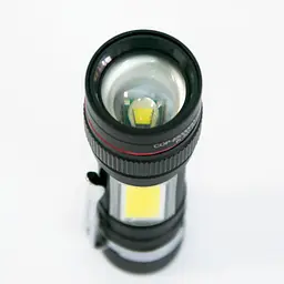 Ліхтарик X-Balog BL-520-T6 ручний акумуляторний чорний, світлодіодний T6+COB, з USB зарядкою і Zoom-фокусом - мініатюра 6