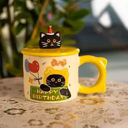 Чашка порцелянова Kitten's Birthday 400 мл жовтий FM-24B - мініатюра 2
