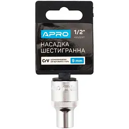 Головка торцева шестигранна APRO 9 мм x 1/2"