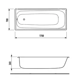 Ванна сталева Pro Steel 170x70x39, біла - мініатюра 3