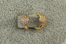 Сережки дитячі Xuping Jewelry сердечка перша любов1 см золотисті - мініатюра 2
