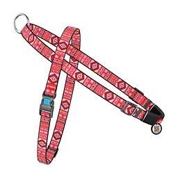 Шлея для собак WAUDOG Nylon з QR-паспортом "Етно червоний" L (5449)
