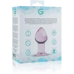Рожева анальна пробка зі скла Gildo Pink Glass ButtPlug - мініатюра 5