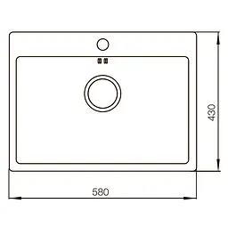Кухонна мийка Mixxus MX5843-200x1.0-Handmade MX0566, Нержавіюча сталь - мініатюра 2