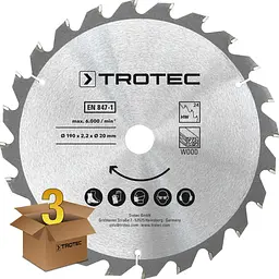 Диск пиляльний Trotec 190х20х2,2 HW24 Wood (3 шт) (6215001330) - мініатюра 2