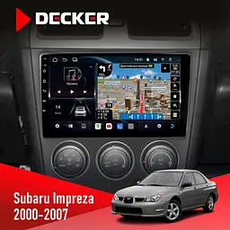 Штатна магнітола Subaru Impreza 2000-2007 Decker D9-011 4x64, DSP, 4G, 360 Decker (НФ-00006409)