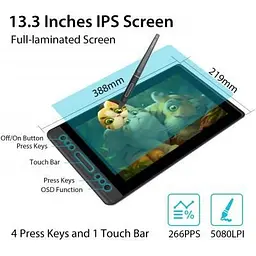 Графічний монітор Huion Kamvas 13 Cosmo Black (GS1331) [65900] - мініатюра 3