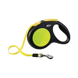 Повідець-рулетка Flexi з стрічкою New Neon M 5 м / 25 кг жовтий