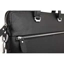 Сумка для ноутбука та документів шкіряна чорна Tiding Bag 9157 з 2 ручками - мініатюра 4