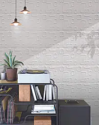 Самоклеюча декоративна 3D панель Loft Expert модерн білий 700x700x5 мм - мініатюра 3