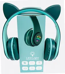 Гарнітура бездротова з підсвічуванням CAT EAR YW-018 Bluetooth навушники з вушками (Зелений) блютуз - мініатюра 3