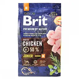 Сухий корм Brit Premium Junior M 3 кг для цуценят середніх порід (вагою від 10 до 25 кг) (курка) - мініатюра 4