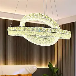 Підвісна LED люстра кришталеві кільця Linisoln 633-60*40 - мініатюра 2