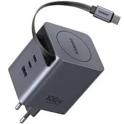 Зарядний пристрій Ugreen USB-C PD 100 Вт GaN + втягуваний кабель USB-C — USB-C (65828) - мініатюра 2