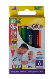 Олівці кольорові Mini Jumbo J. Otten, 6 кольорів