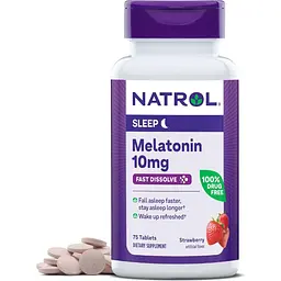 Мелатонін швидкорозчинний Natrol Melatonin Fast Dissolve 10 мг смак полуниці 75 пігулок - мініатюра 2