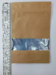 Крафт-пакет металізований з віконцем 18×13 см, дой-пак - мініатюра 2