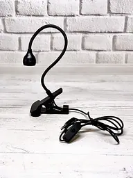 Лампа LED/UV гнучка на прищіпці 5W з USB Чорна