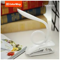 Настільна лампа ColorWay LED Flexible & Clip with built-in accumulator 500mAh (CW-DL04FCB-W) - мініатюра 6