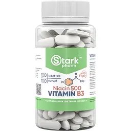 Ніацин Stark Pharm Вітамін B3 з ефектом припливу 500 мг 100 пігулок