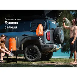 Душ портативний із ємністю та насосом Flextail Tiny Shower Bag, 20л, помаранчевий - мініатюра 18