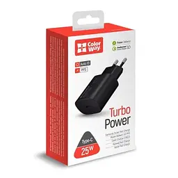 Мережевий зарядний пристрій Black 1xUSB-C 3A ColorWay teh0028610 - мініатюра 3