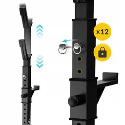 Стійки під штангу 4FIZJO Pro регульовані, зі страховкою Black (P-5905973402668) - мініатюра 3