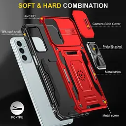 Ударостійкий чохол Camshield Army Ring для Samsung Galaxy A14 4G/5G Червоний / Red - мініатюра 6