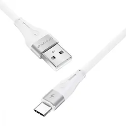 Кабель Proove Soft Silicone USB to Type-C 2.4A (1m) white (CCSO20001202) - мініатюра 2