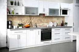 Кухонний фартух Фарфор вінілова наклейка ПВХ кераміка абстракція Бежевий 60х200 см Happy Pocket Z180708 - мініатюра 5