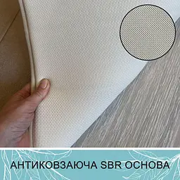 Набір 3 килимки для ванної Aquarius з ефектом пам'яті 50х80 см, 40х60 см, U-подібний 50х50 см Бежевий у смужку - мініатюра 5