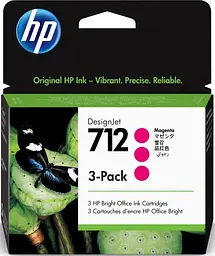 Картридж струменевий 712 DesignJet T230/T630/T650 Magenta 3-Pack 29-ml HP teh0015135 - мініатюра 2