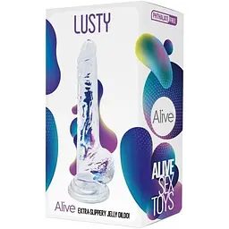 Прозорий фалоімітатор Alive Jelly Dildo Lusty - мініатюра 2