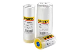 Плівка захисна з малярною стрічкою будівельна Unifix 1.4 х 20 м - мініатюра 2