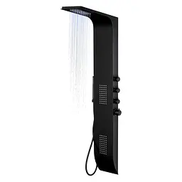Душова панель Corsan Duo black LED з термостатом A777TBLLED, Чорний матовий - мініатюра 2