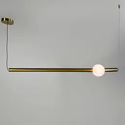 Світильник у горизонтальній формі 90 см із білою led кулькою | Арт. YG 518B/900 HL AB | Line F - мініатюра 6