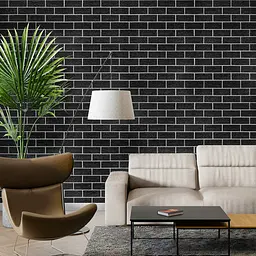 Самоклеюча стінова панель Sticker Wall Чорна 3D NEW CULTURAL WALL 70x70cmx5mm BLACK+WHITE (D) SW-00001503 - мініатюра 7