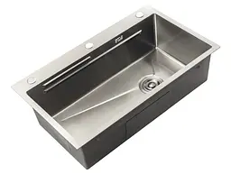 Кухонна мийка з нержавіючої сталі Zerix ZH6845-SET-05 Decor Nano-Silver ZM5589, Нержавіюча сталь - мініатюра 6