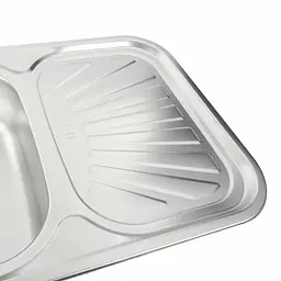 Кухонна мийка з нержавіючої сталі Platinum декор 7549 (0,8/180 мм), R, Decor - мініатюра 3