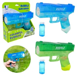 Автоматический пистолет для мыльных пузырей Bubble gun series синий и зеленый (P81768-1)