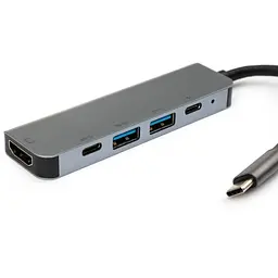 Концентратор Vinga Type-C to 4K HDMI+2*USB3.0+PD+USB-C 3.1 Gen1 aluminum (VCPHTC5AL) - мініатюра 3
