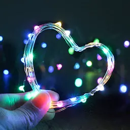 Гірлянда Роса Нитка 30 LED на батарейках 3 м Різнокольоровий - мініатюра 3