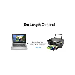 Кабель для принтера USB 2.0 AM/BM 1.0m black Vention (VAS-A16-B100) - мініатюра 3