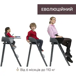 Стільчик для годування 3 в 1 Chicco Crescendo Up Чорна Етна чорний (87046.07) - мініатюра 2