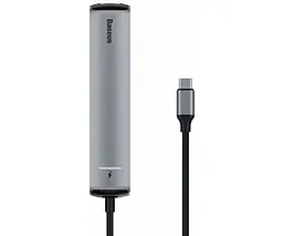 USB-хаб Baseus Mechanical Eye 6-in-1 Type-C to 3xUSB3.0+RJ-45+HDXiaomi CAHUB-J0G Grey - мініатюра 2