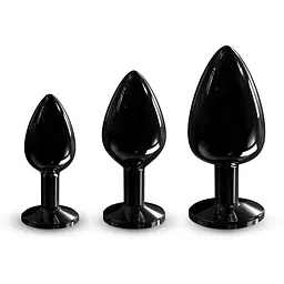 Металева анальна пробка із кристалом Dorcel Diamond Plug Black M - мініатюра 6