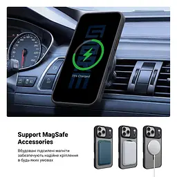 Чехол для Apple iPhone 17 Pro Max, Uniq MagCase, черный, противоударный, панель-накладка с MagSafe, ударопрочный TPU+PC, с магнитом MagSafe, поддержка полноценной беспроводной зарядки, ArmorStandart (ARM86271) - мініатюра 4
