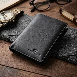 Вертикальне чоловіче портмоне з натуральної шкіри ST Leather 22733 чорне - мініатюра 1