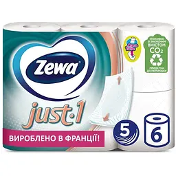 Туалетний папір Zewa Just 1 5 шарів 6 рулонів (7322541189314)