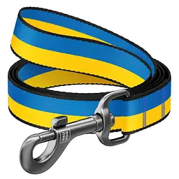 Повідець з нейлону Waudog малюнок Colors of freedom розмір L-ХХL Ш 25 мм Д 122 cм